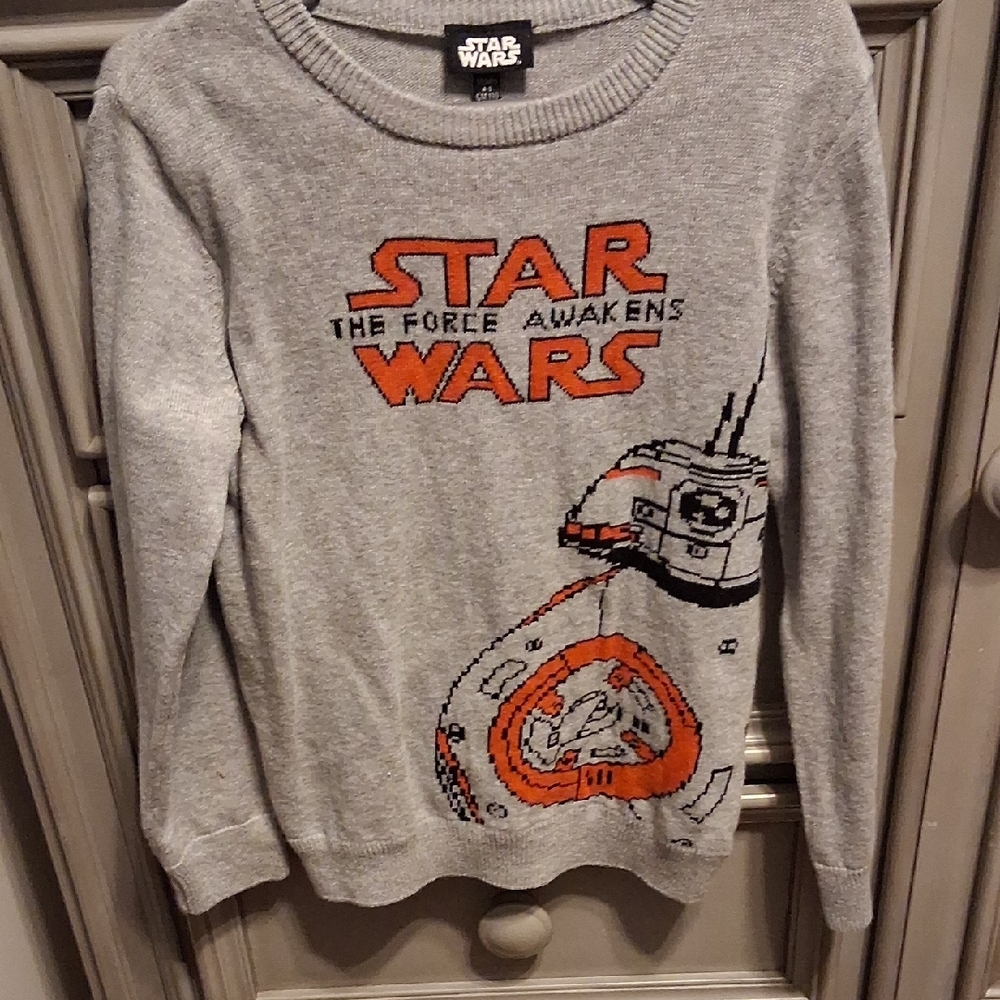Star Wars The Force Awakens Gray and Orange Sweater